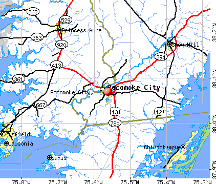 Pocomoke City, MD map