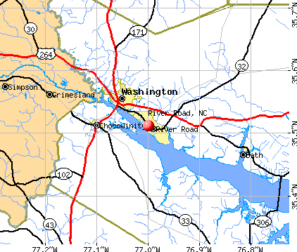 River Road, NC map