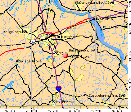 Dallastown, PA map