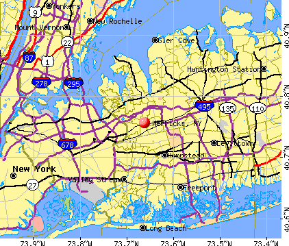 Herricks, NY map