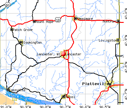 Lancaster, WI map