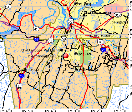 Chattanooga Valley, GA map