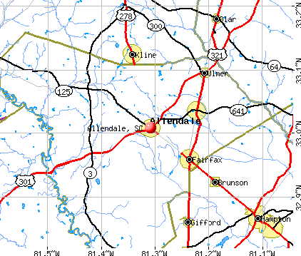 Allendale, SC map