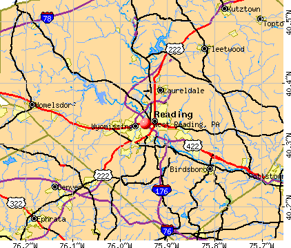 West Reading, PA map