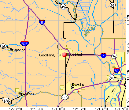 Woodland, CA map