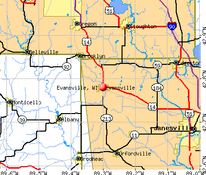 Evansville, WI map