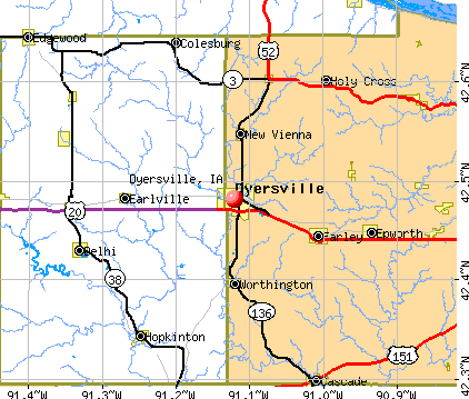 Dyersville, IA map