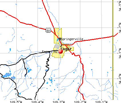 Eagar, AZ map