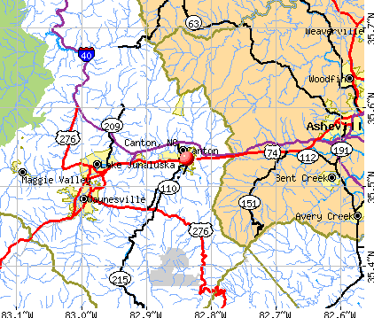 Canton, NC map