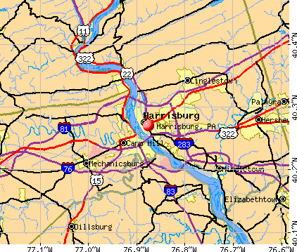 Harrisburg, PA map