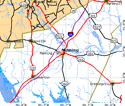 Manning, SC map