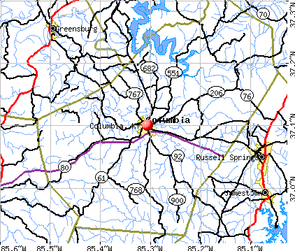 Columbia, KY map
