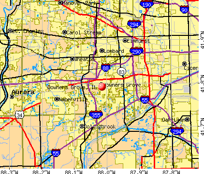 Downers Grove, IL map