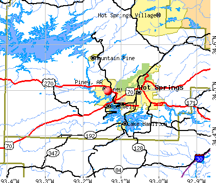 Piney, AR map