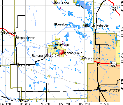 Winona Lake, IN map