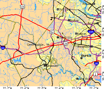 Centreville, VA map
