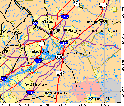 Bordentown, NJ map