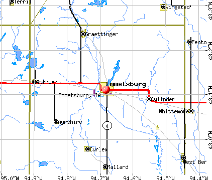 Emmetsburg, IA map