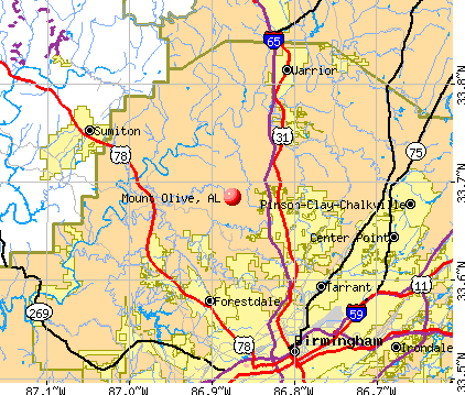 Mount Olive, AL map