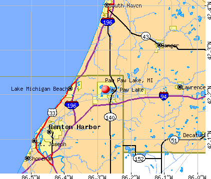 Paw Paw Lake, MI map