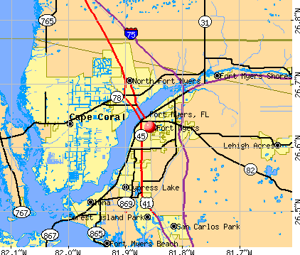 Fort Myers, FL map