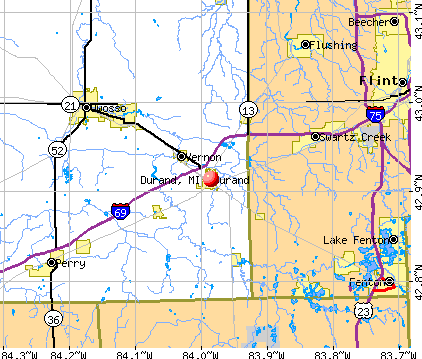 Durand, MI map