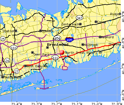 North Great River, NY map