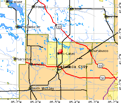Tri-Lakes, IN map