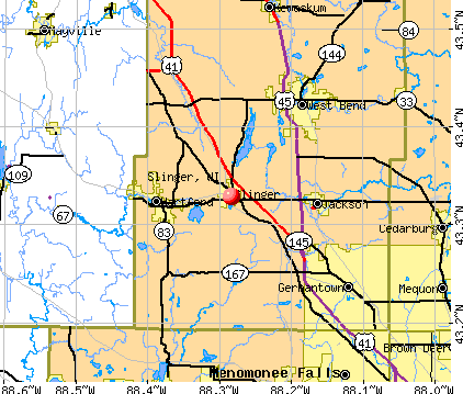 Slinger, WI map