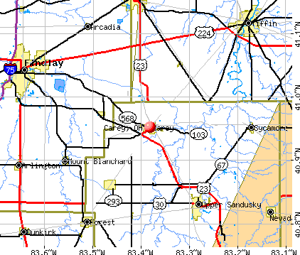 Carey, OH map