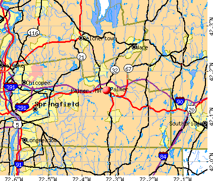Palmer, MA map