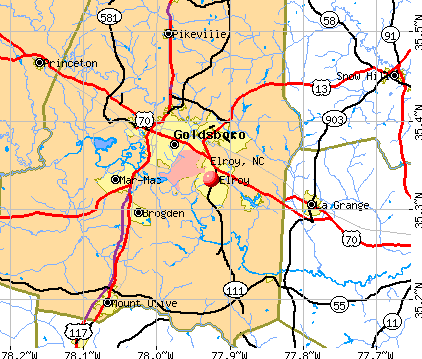 Elroy, NC map