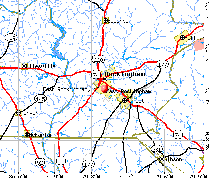 East Rockingham, NC map