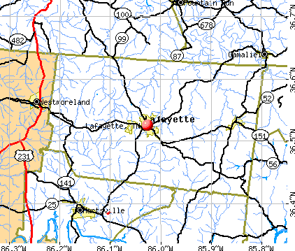 Lafayette, TN map