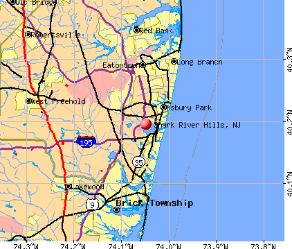 Shark River Hills, NJ map