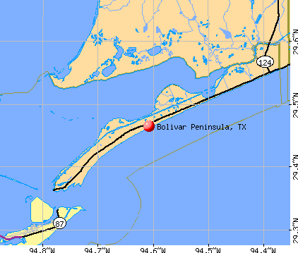 Bolivar Peninsula, TX map