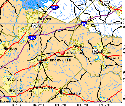 Dacula, GA map