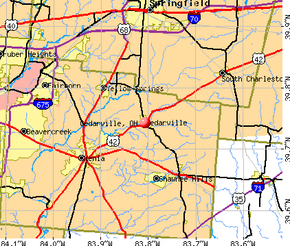 Cedarville, OH map