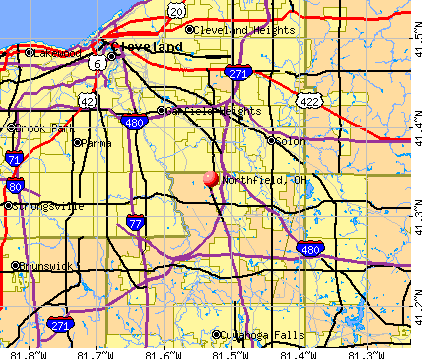 Northfield, OH map