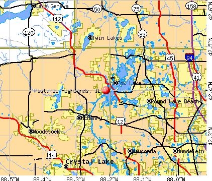 Pistakee Highlands, IL map