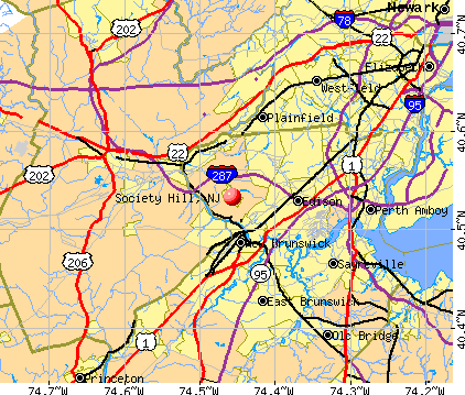 Society Hill, NJ map