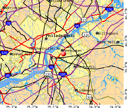 Merchantville, NJ map