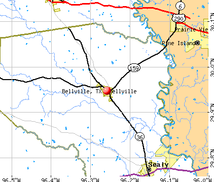 Bellville, TX map