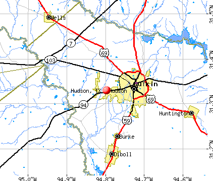 Hudson, TX map
