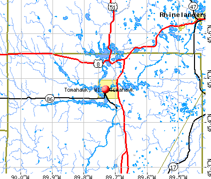 Tomahawk, WI map