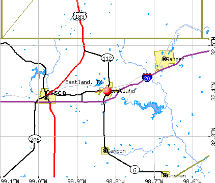 Eastland, TX map
