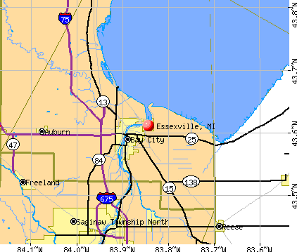 Essexville, MI map