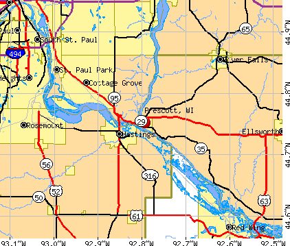 Prescott, WI map