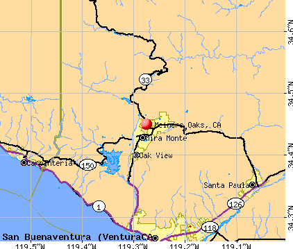 Meiners Oaks, CA map