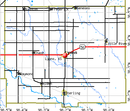 Lyons, KS map